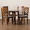 Baxton Studio Adara Grey Upholstered and Walnut Wood 5-Piece Dining Set 173-9874-10895 - alternate 2